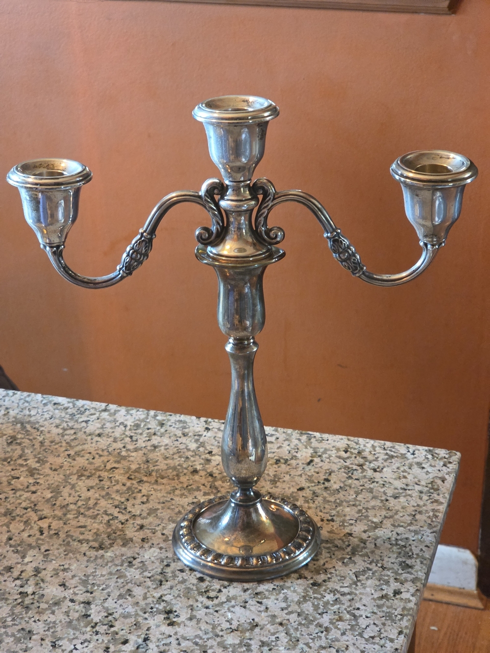 Vintage W.M. Rogers 7915, 3 Piece Interchangeable Silver-Plate 3 Arm Candelabra